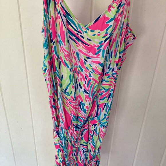Lilly Pulitzer Vibrant Pink and Green romper - Picture 4 of 4
